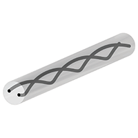 A diagram of a carbide rod with two 30 degree helix coolant channels